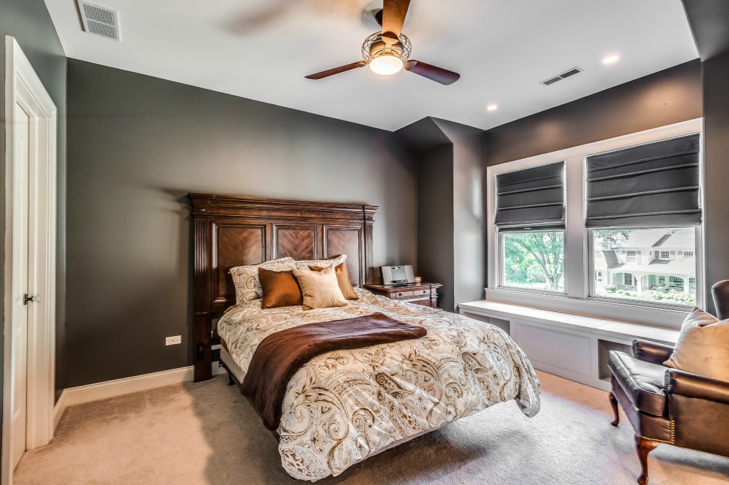 Upscale bedroom design by Lea Placek Interiors in the Fox Valley